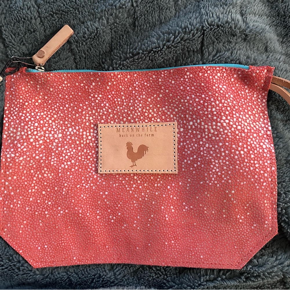 Meanwhile Red Textured Clutch